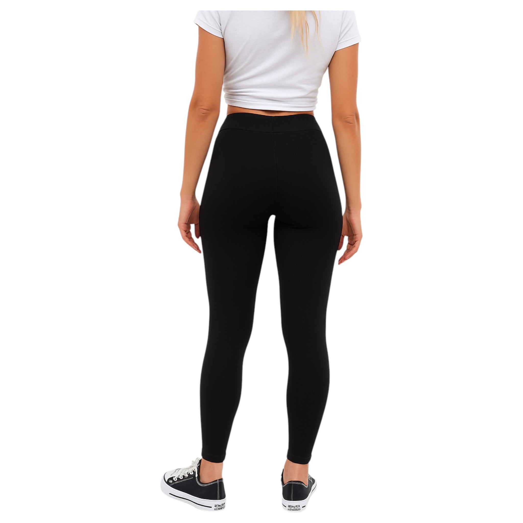 Ladies Black Fashion Gold Zip Leggings